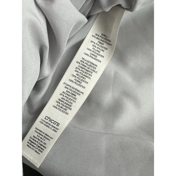 Chicos Puffer Vest Womens Large‎ 3 Silver Zip Up - Picture 7 of 9